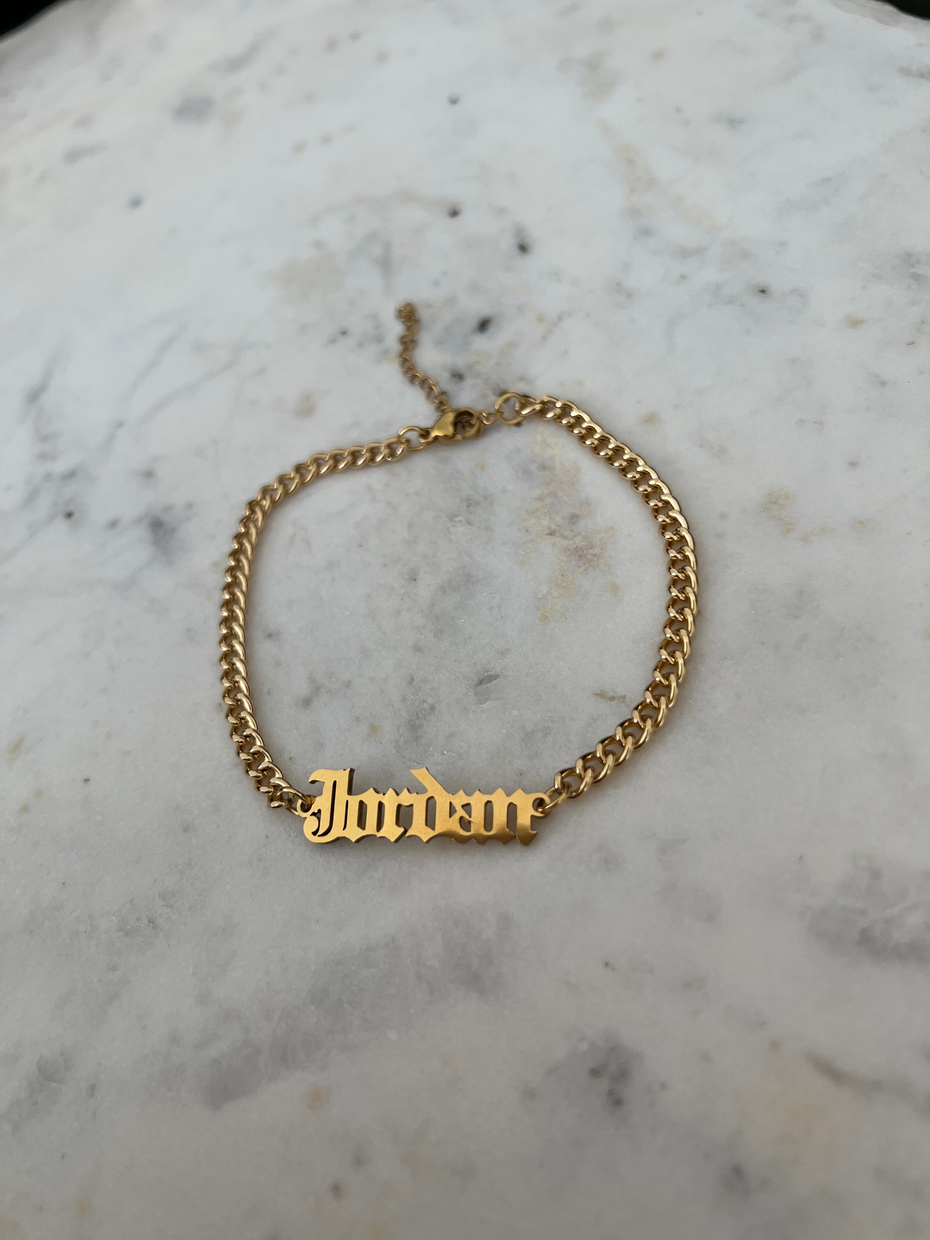 Personalized Name Anklet on a Cuban Chain