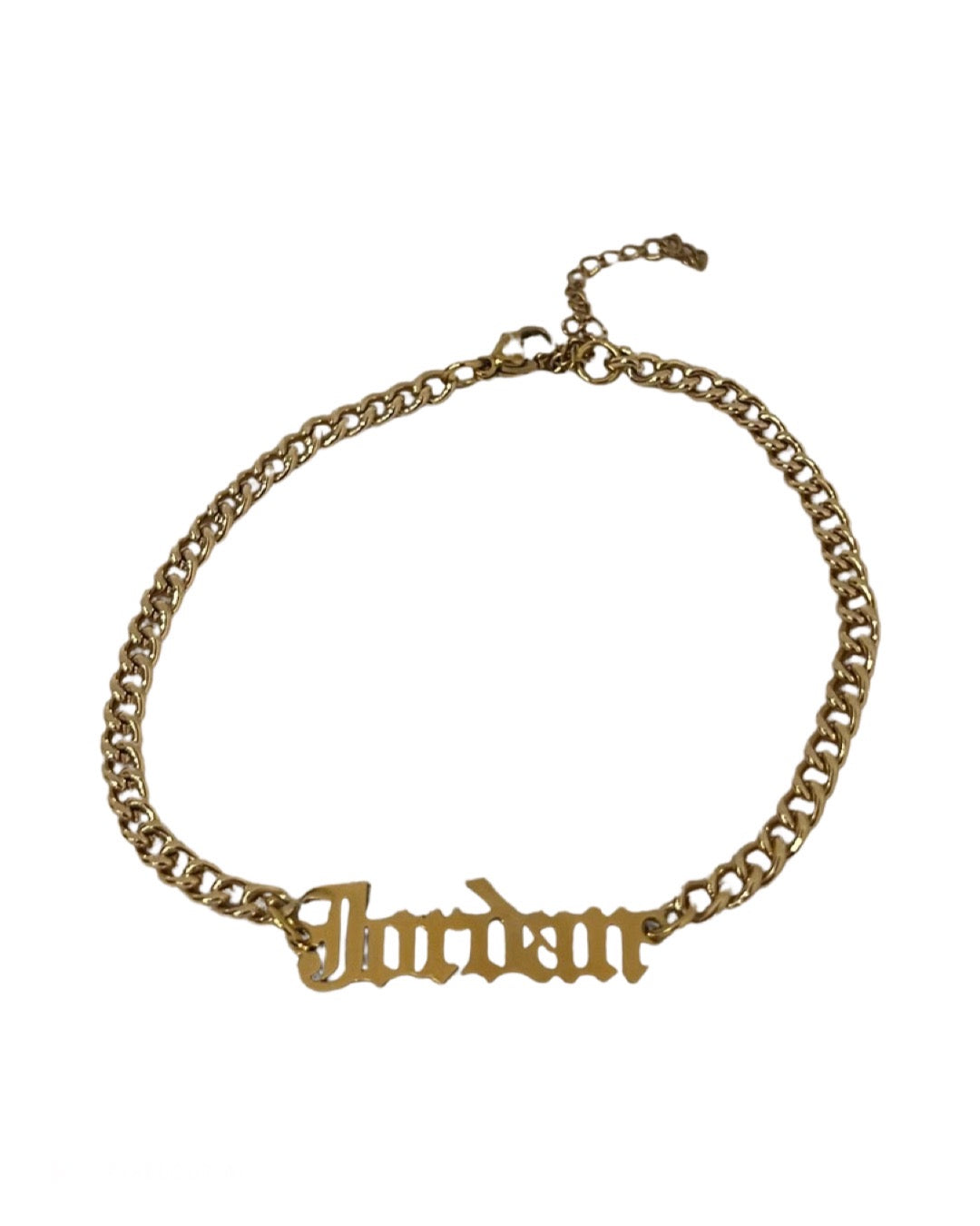 Personalized Name Anklet on a Cuban Chain