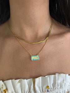 Bubble Letter Enamel Necklace