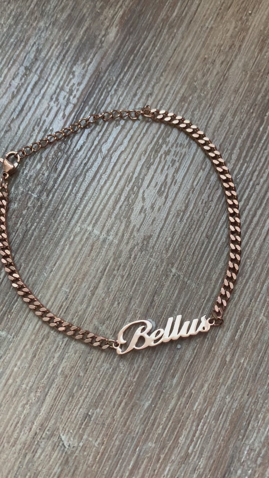 Personalized Name Anklet on a Cuban Chain