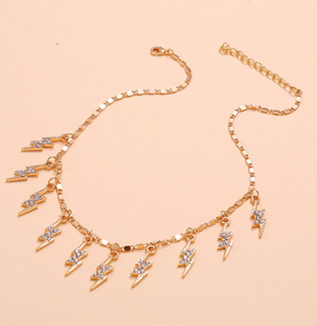 Rose Gold Lightning Bolt Necklace