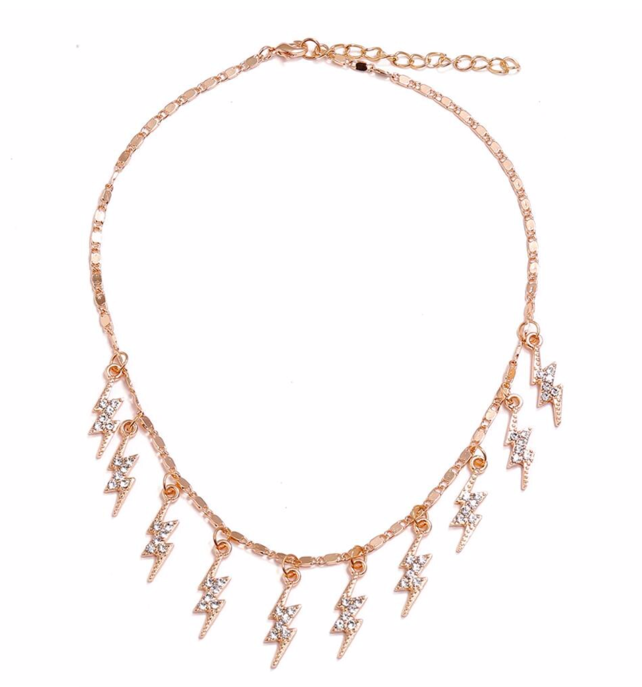 Rose Gold Lightning Bolt Necklace