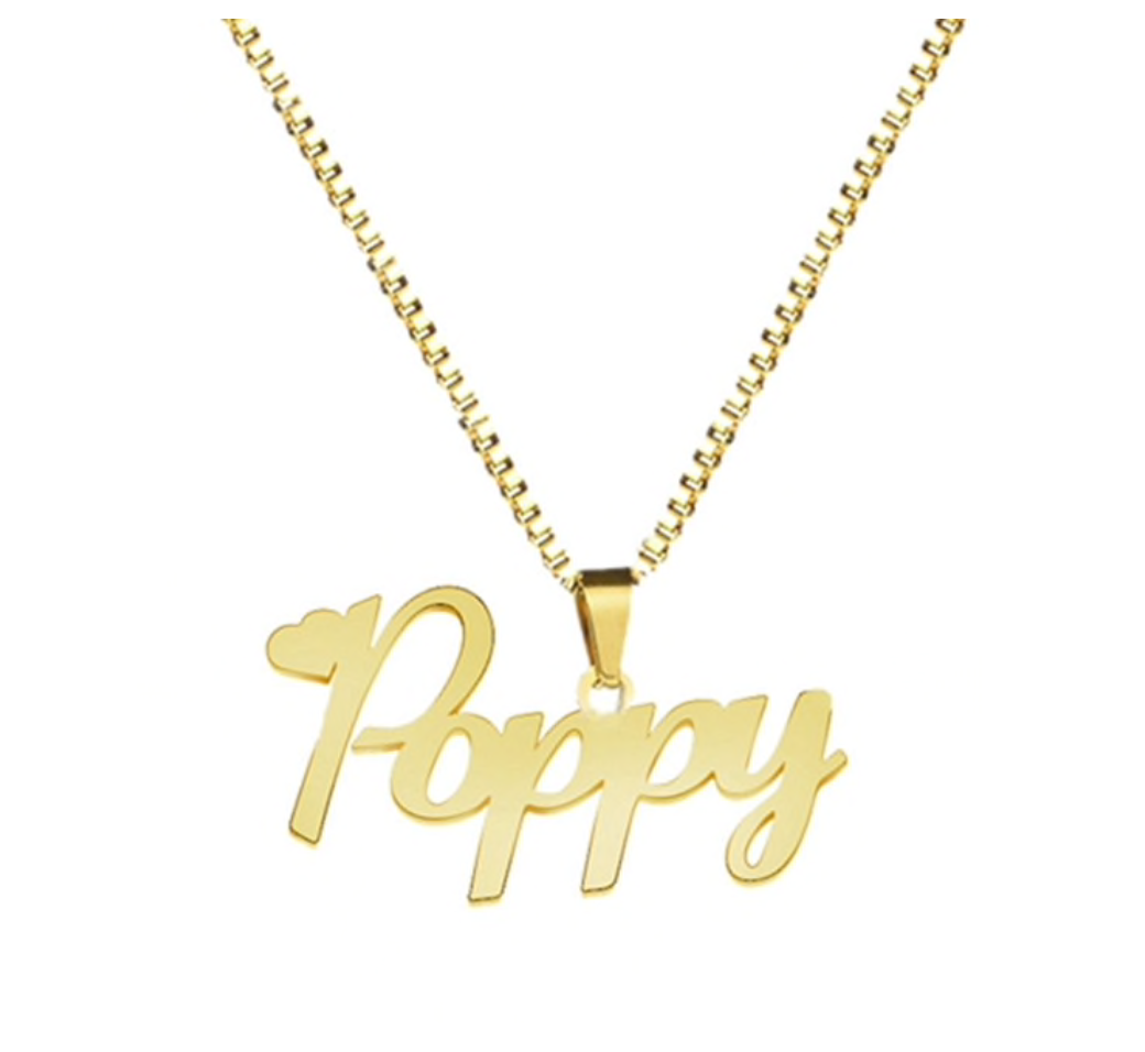 Box Chain Name Necklace