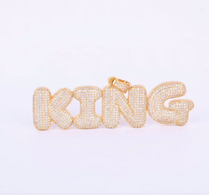 Iced Out Bubble Letter Name Necklace