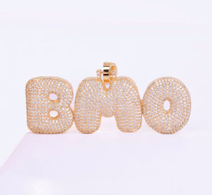 Iced Out Bubble Letter Name Necklace