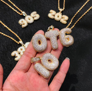 Iced Out Bubble Letter Name Necklace