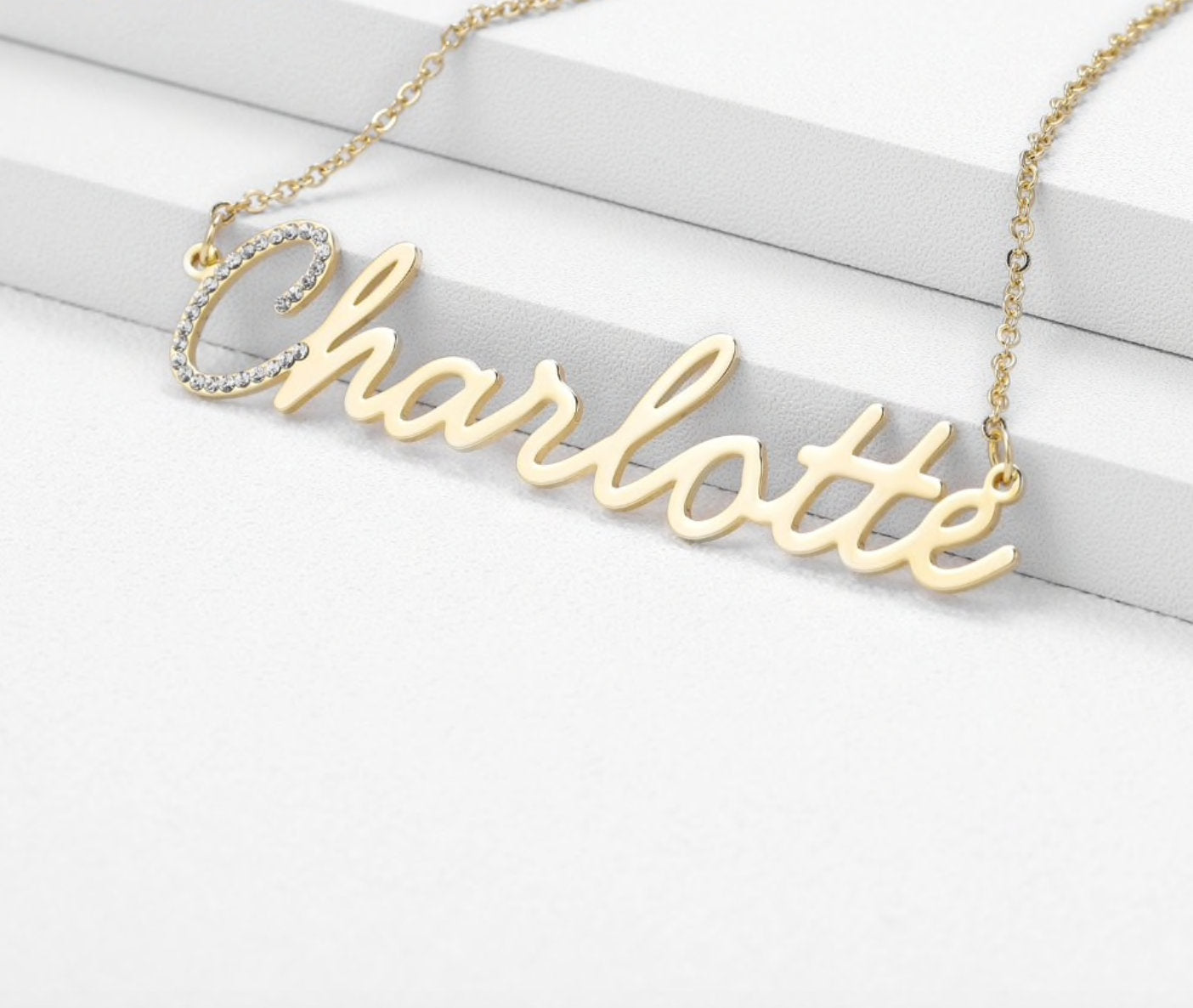 Personalized Necklace with Crystal Letter