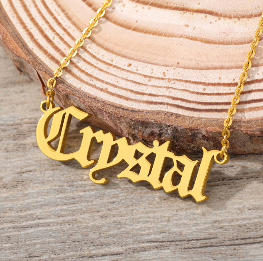 Personalized Old English Necklace