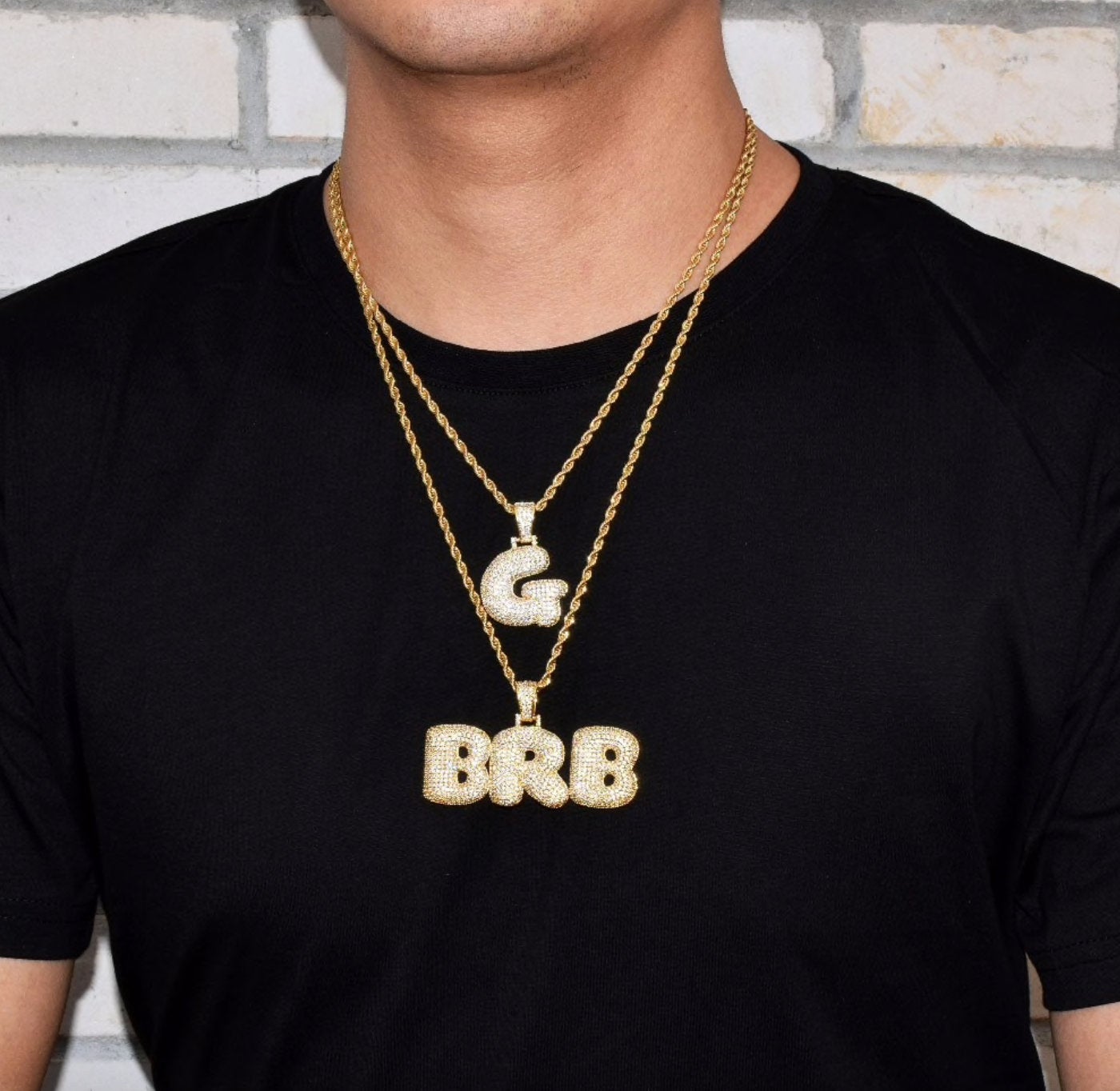 Iced Out Bubble Letter Name Necklace