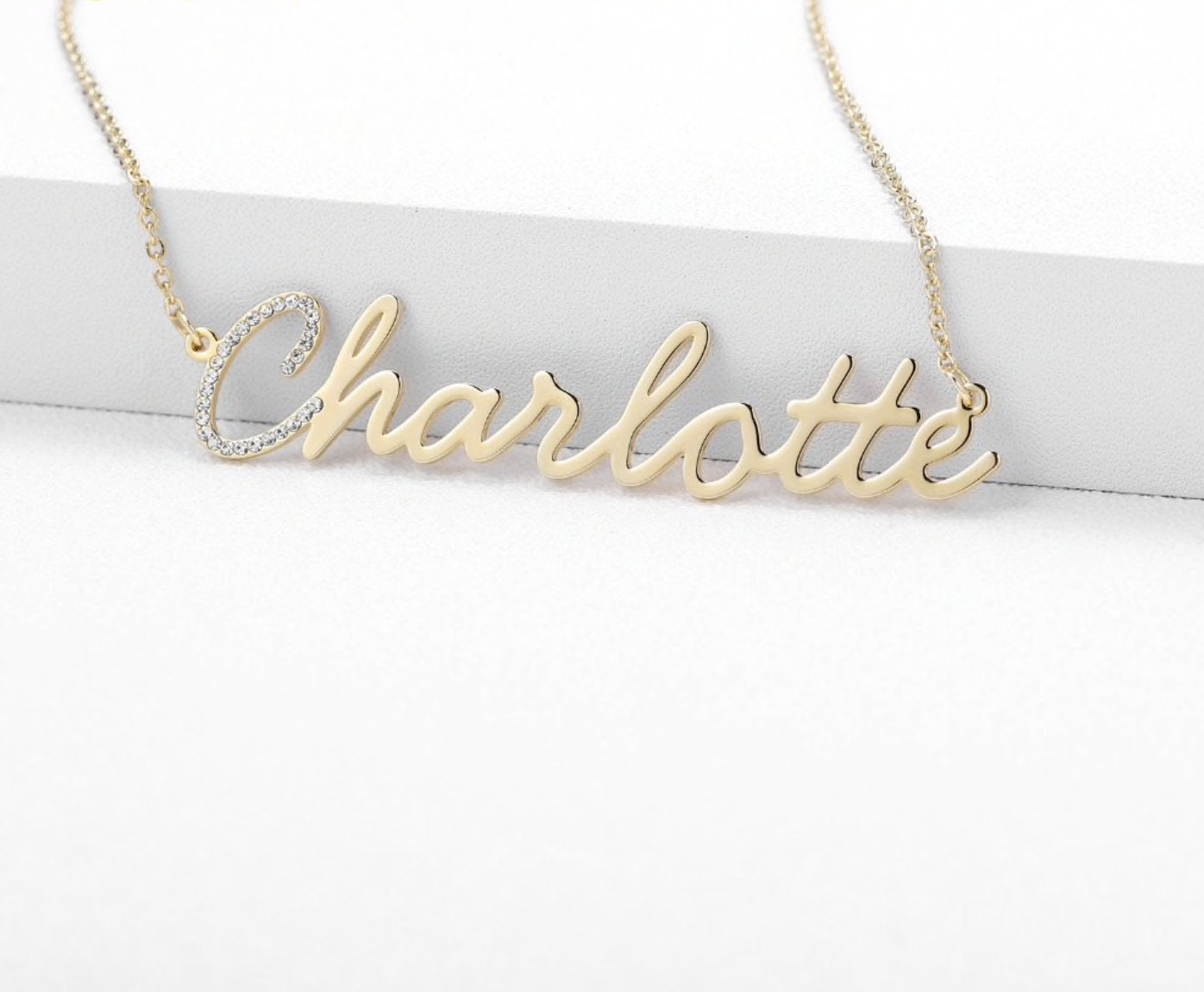 Personalized Necklace with Crystal Letter